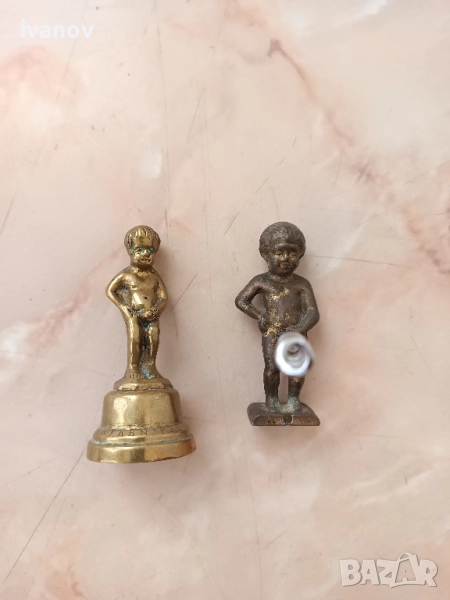 Лот бронзови фигурки - тирбушон и запушалка, снимка 1