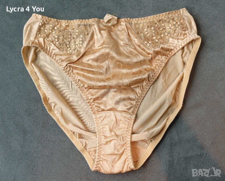 S дълбоки дамски бикини с ликра в цвят 'старо злато', снимка 1