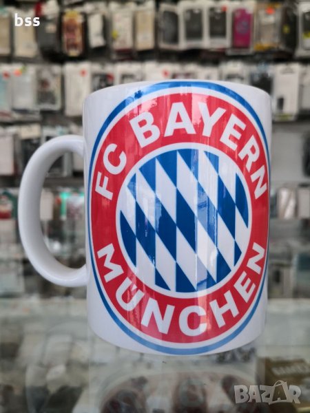 Бяла порцеланова чаша с логото на ФК Байерн Мюнхен / BAYERN MUNCHEN, снимка 1