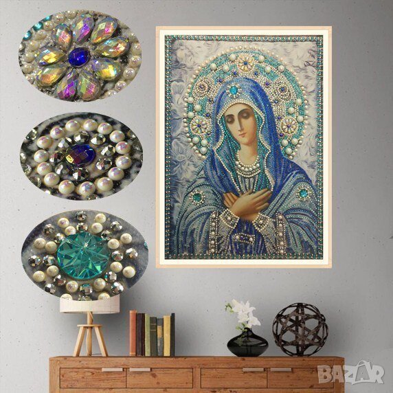 Диамантен гоблен Икона Богородица със "специални" диаманти, снимка 1