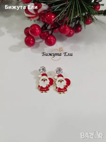 Коледни обеци 04, снимка 1