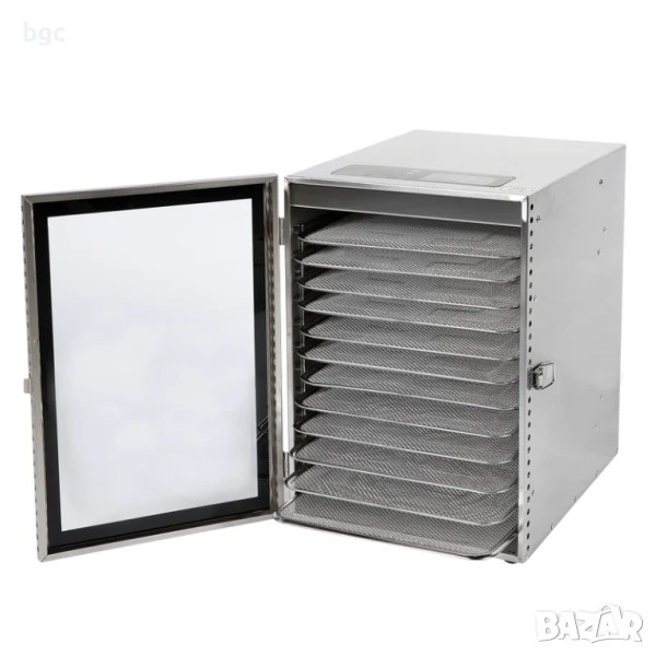 Професионален Дехидрататор 12 тави 800W 15л неръждаема стомана Дехидратор Хранителни цели неръждаем, снимка 1