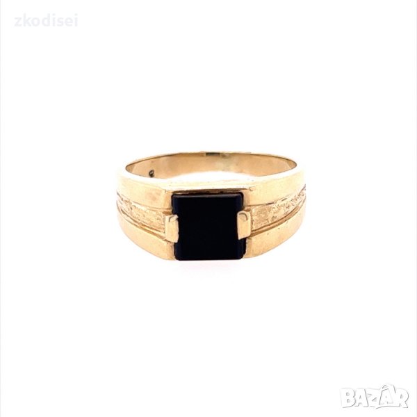 Златен мъжки пръстен 4,19гр. размер:59 14кр. проба:585 модел:21620-5, снимка 1