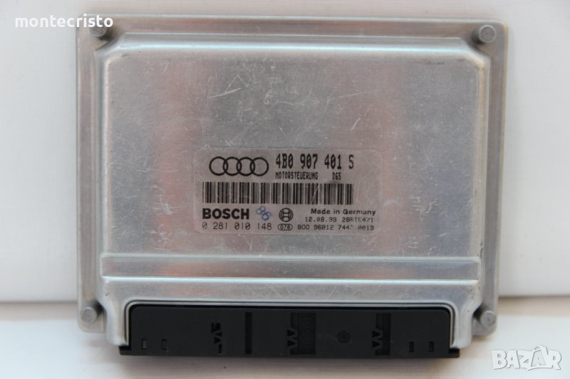 Моторен компютър Audi A6 C5 (1997-2005г.) 4B0 907 401 S / 0 281 010 148 / 4B0907401S / 0281010148, снимка 1