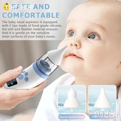 Нов Електрически аспиратор за нос FACAIO за бебета, 3 нива на сила, снимка 1