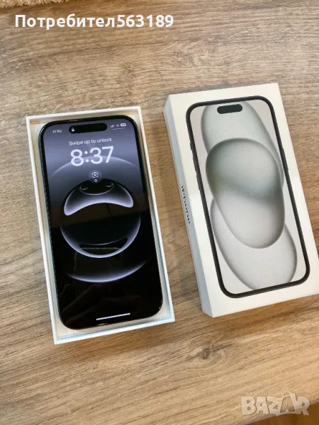 Iphone 15 black 256gb, снимка 1