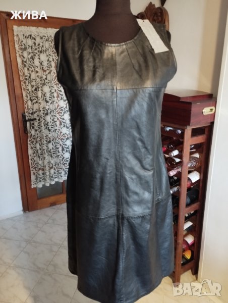 ЕСТЕСТВЕНА КОЖА дамски черен сукман, снимка 1