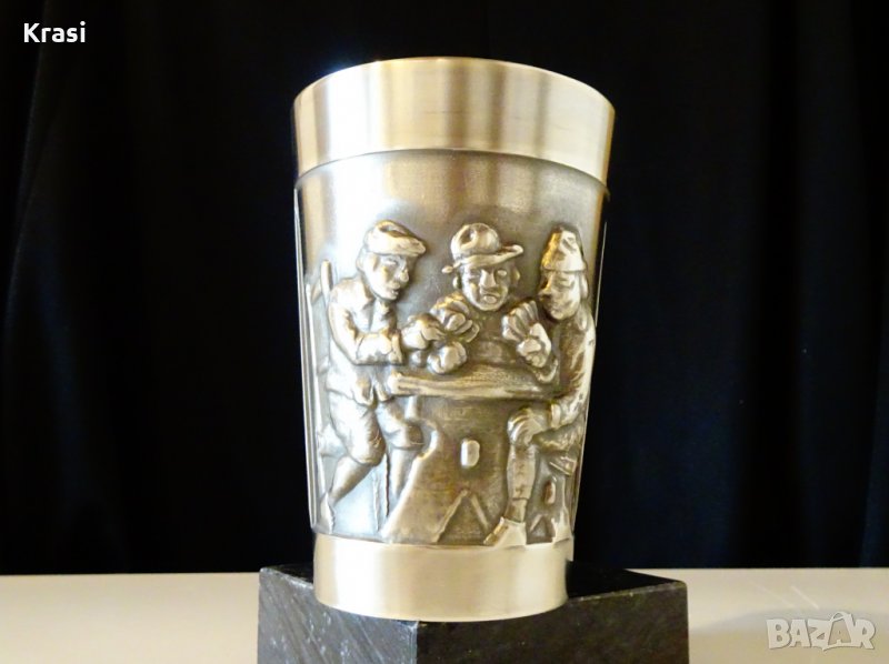 Калаена чаша,халба от калай 300 мл.,Кръчма,покер. , снимка 1