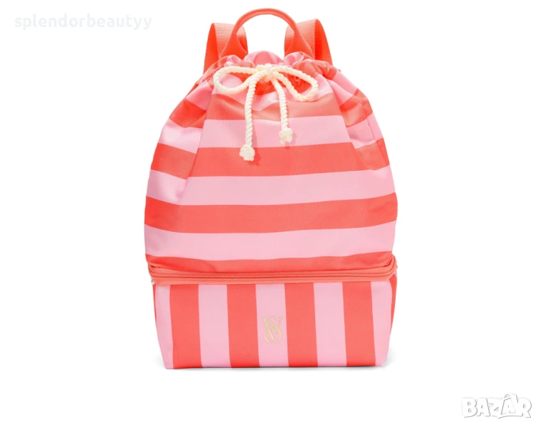 Victoria's Secret Раница и Хладилна Чанта 2 в 1, Розово-Коралово Райе, снимка 1