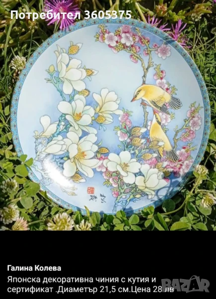 Порцеланова декоративна чиния, снимка 1