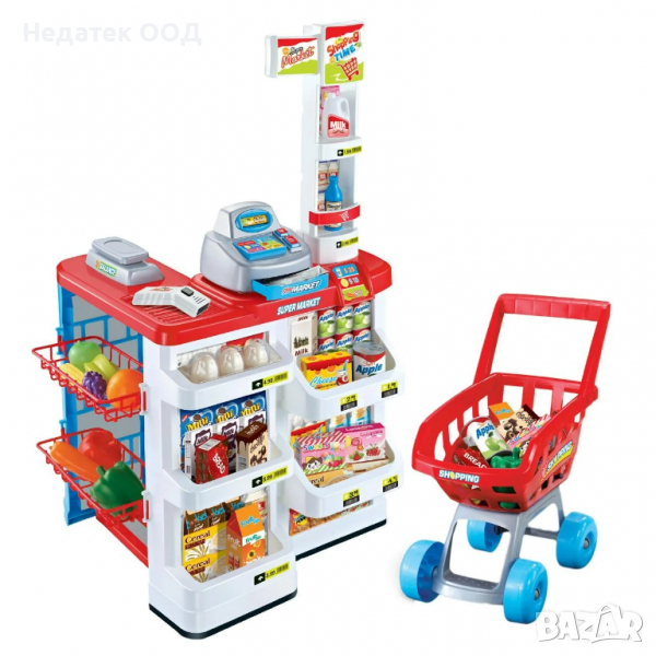 Комплект играчки Супермаркет, 60х19х44 см, многоцветен, снимка 1