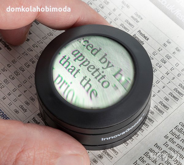 Джобна лупа с LED светлина с увеличение 5 пъти, 5x3 сантиметра, снимка 1