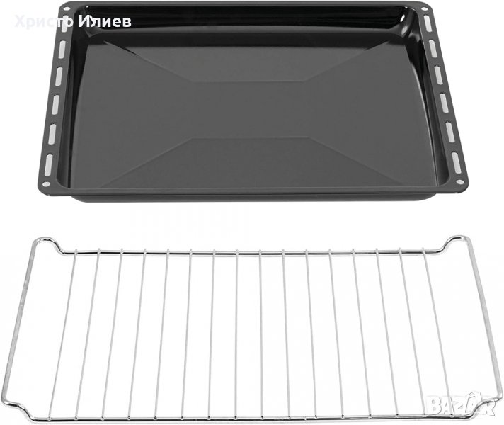 ICQN 42,2 x 37 см тави за печене и комплект решетка, 3 см дълбоко емайлиран съд НОВО, снимка 1