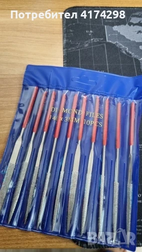 Нов комплект диамантени игли от 10 бр за бижута Метал Дърво Керамика Стъкло Камък Занаятчийски инстр, снимка 1