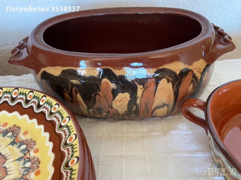 Битова керамика троянска шарка, битови чинии, купичка, снимка 1