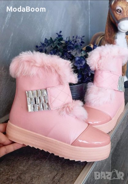 🩷Модерни розово дамски зимни боти🩷, снимка 1
