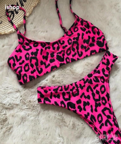 Дамски Бански Леопардов Принт, снимка 1