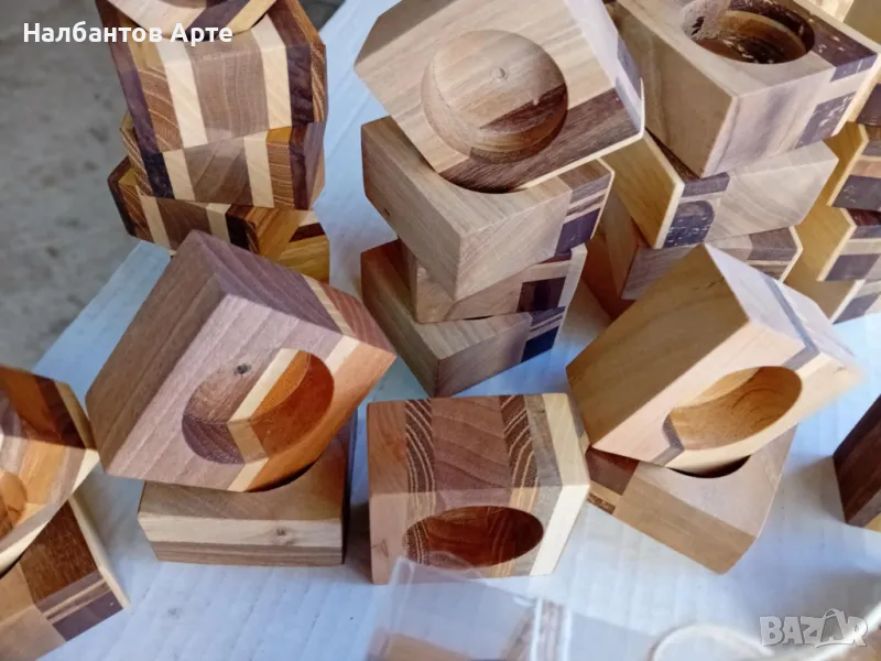 Дървени свещници - ръчна изработка, снимка 1