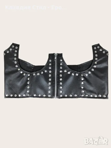 Фетиш кожено бюстие с открит бюст, снимка 1