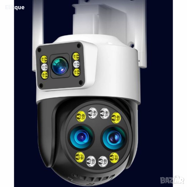 Високотехнологична външна камера за наблюдение с интелигентно нощно виждане и 360° ротация 8 пъти оп, снимка 1