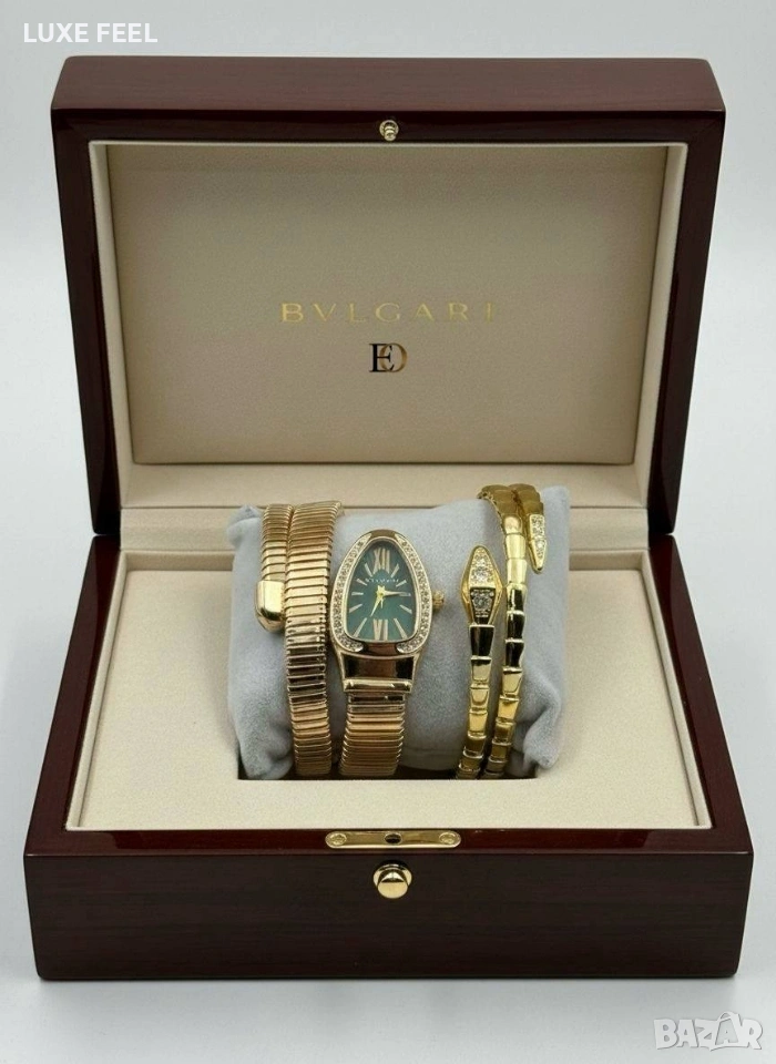 BVLGARI 💎Часовник + Гривна  , снимка 1