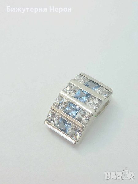 Сребърна висулка с камъни, снимка 1