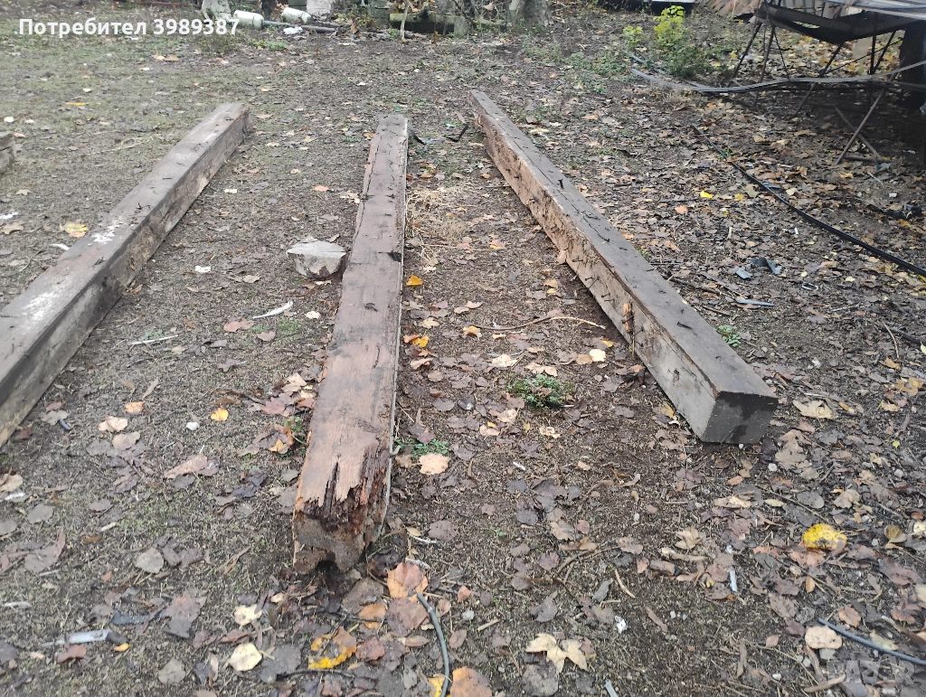 Дървени греди 20х20 см. 4 метра от 1908 година (много добро състояние), снимка 1