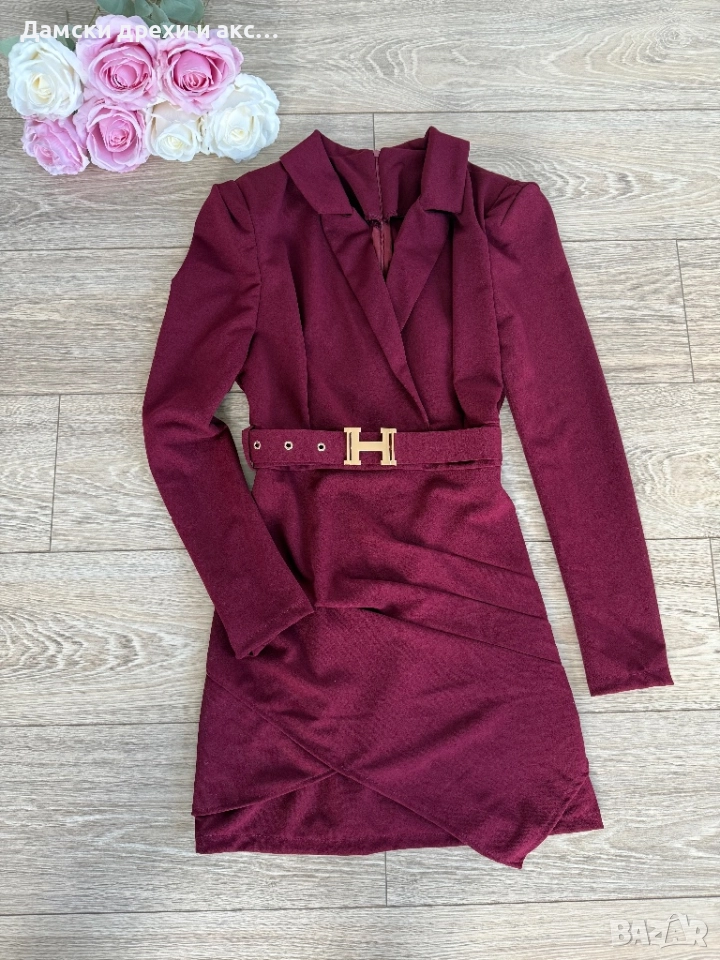 Рокля с колан - 2 цвята , снимка 1