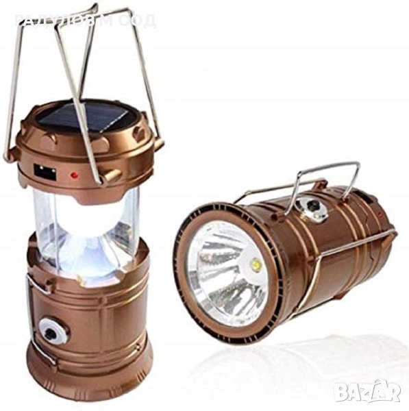 LED лампа 2в1 с акумуларно и соларно захранване / 7127, снимка 1