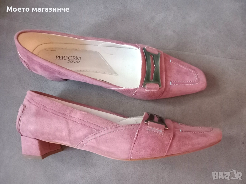 Италиански обувки Perform Donna от естествен велур, цвят пепел от рози – №38, снимка 1