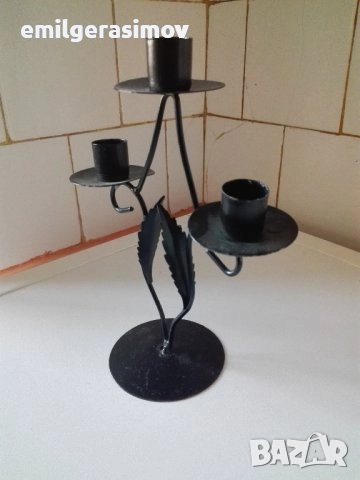 Свещник ковано желязо - четири броя., снимка 13 - Антикварни и старинни предмети - 31360489
