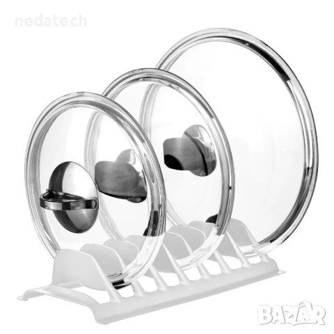 Кухненски пластмасов органайзер с 8 позиции, Бял, 29,5x13,5x6,5 см., снимка 2 - Други - 51352374