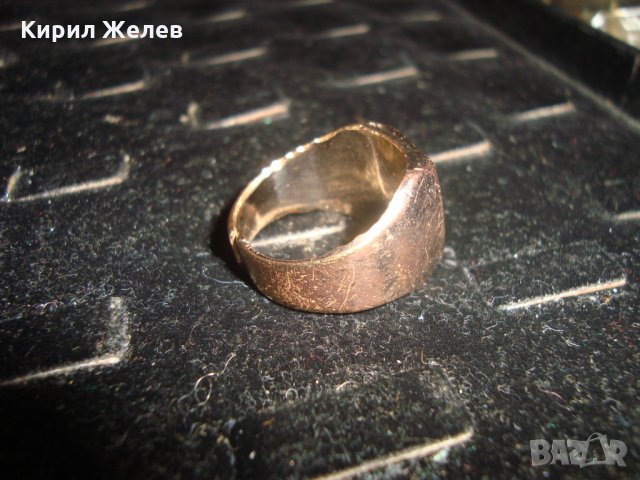 СТАР МЕДЕН ПОЗЛАТЕН РЕТРО КЛАСИЧЕСКИ МОДЕЛ МАСИВЕН ПРЪСТЕН СЕРИОЗНА ПОЗЛАТА МАЙСТОРСКА РАБОТА 19691, снимка 11 - Антикварни и старинни предмети - 32577468