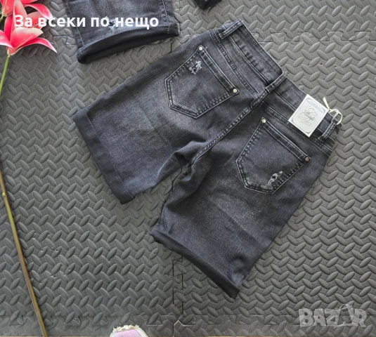 Дамски Черни Меки Еластични Къси Дънки🔝Дамски Еластични Меки Къси Дънкови Панталони Код VL-103, снимка 3 - Къси панталони и бермуди - 50870884