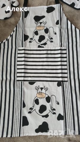 Комплект- кухненска престилка, ръкавица, ръкохватка, панер за хляб., снимка 3 - Аксесоари за кухня - 38483285