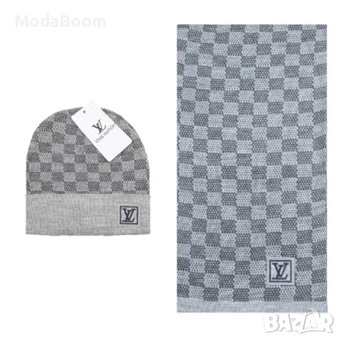 🤩Louis Vuitton стилен унисекс комплект шапка и шал🤩, снимка 4 - Шапки - 43379444