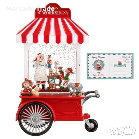 Коледна музикална фигурка Mercado Trade, Сладкарница, LED светлина, снимка 4 - Декорация за дома - 52485049