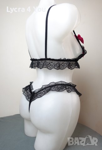 S дамско еротично боди с отворено дъно и разкриващи чашки, снимка 5 - Бельо - 43545971