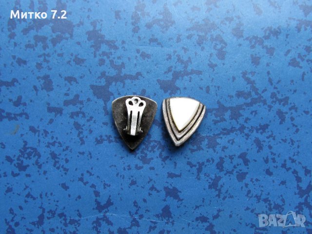 сребърни обеци със седеф, снимка 5 - Обеци - 26393626