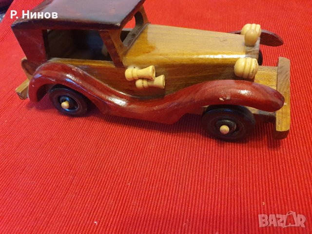 дървена фигурка автомобил   UK 60те години, снимка 3 - Статуетки - 43136078