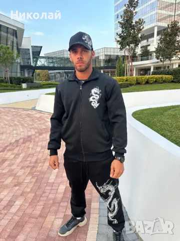 Мъжки черен спортен комплект в японски мотиви, снимка 2 - Спортни дрехи, екипи - 47630560