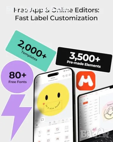 Нов Bluetooth термален принтер за етикети 4x6 за бизнес, печат без мастило, снимка 7 - Принтери, копири, скенери - 48343312