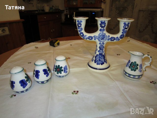  ЧИНИИ ,ВАЗИ :СВЕЩНИЦИ от 50-те години --керамика  КОЛО, снимка 12 - Сервизи - 33427046