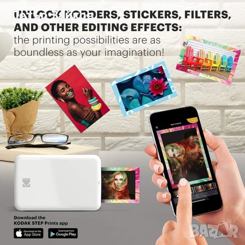 Zink Kodak Step Printer – безжичен фотопринтер за мобилен телефон, снимка 6 - Чанти, стативи, аксесоари - 40428035