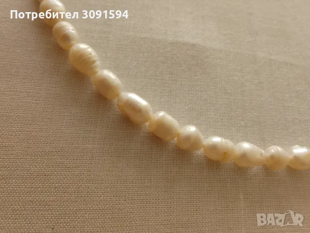 Бяла естествена сладководна перлена огърлица , снимка 6 - Антикварни и старинни предмети - 48128987
