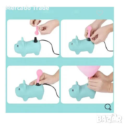 Електрическа помпа за балони Mercado Trade, Тюркоазено куче, снимка 6 - Аксесоари за велосипеди - 50181772