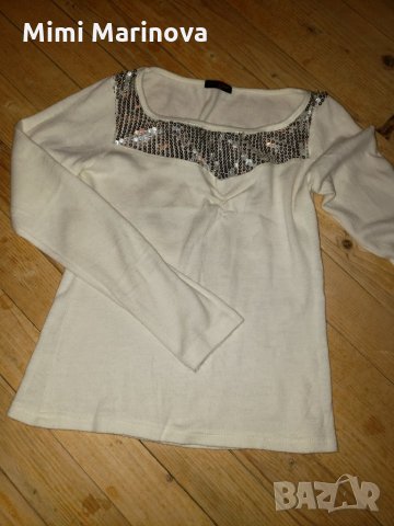 Блузка с пайети, снимка 2 - Блузи с дълъг ръкав и пуловери - 26397316