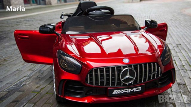 Акумулаторен КОЛА Mercedes GT R ,12V с меки гуми, снимка 4 - Детски велосипеди, триколки и коли - 33381712