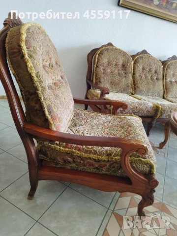 Комплект мебели в стил Луи XV , снимка 3 - Дивани и мека мебел - 52775294