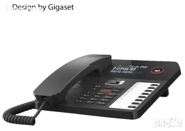 Стационарен телефон Gigaset Desk 800A с телефонен секретар, триредов LCD дисплей, снимка 2 - Стационарни телефони и факсове - 47308323